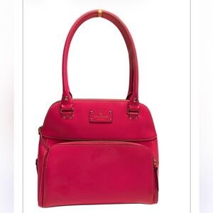 Kate Spade Hot Pink MAEDA Leather Shoulder Bag.